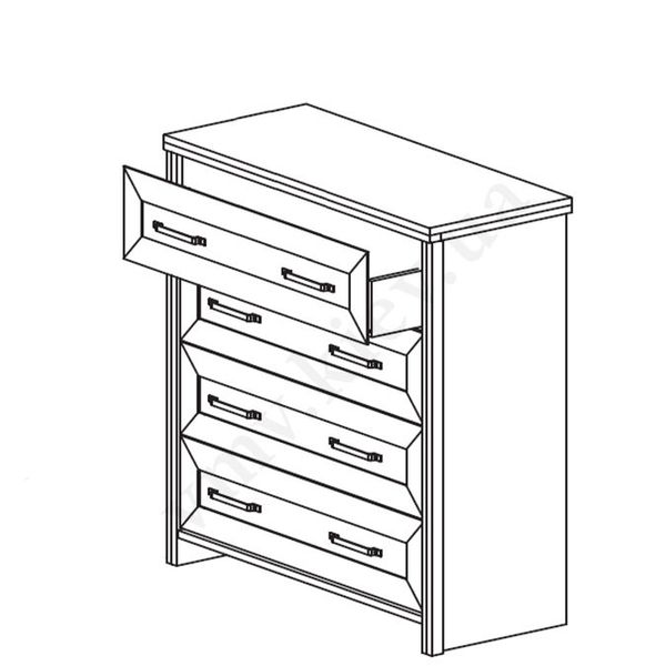 Комод KOM 4S ВЕРНЕ ВМВ / VERNE VMV белый / дуб каменный фото