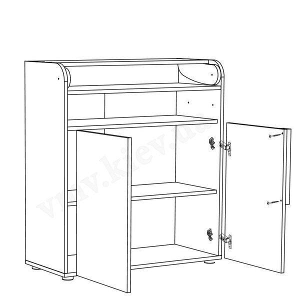 Комод пеленальный 2D1S АЛЕКС ВМВ / ALEX VMV белый / графит / дуб сонома фото