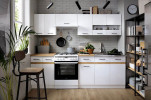 Комплект мебели для кухни из коллекции JUNONA LINE BRW в цвете белый / белый глянец 